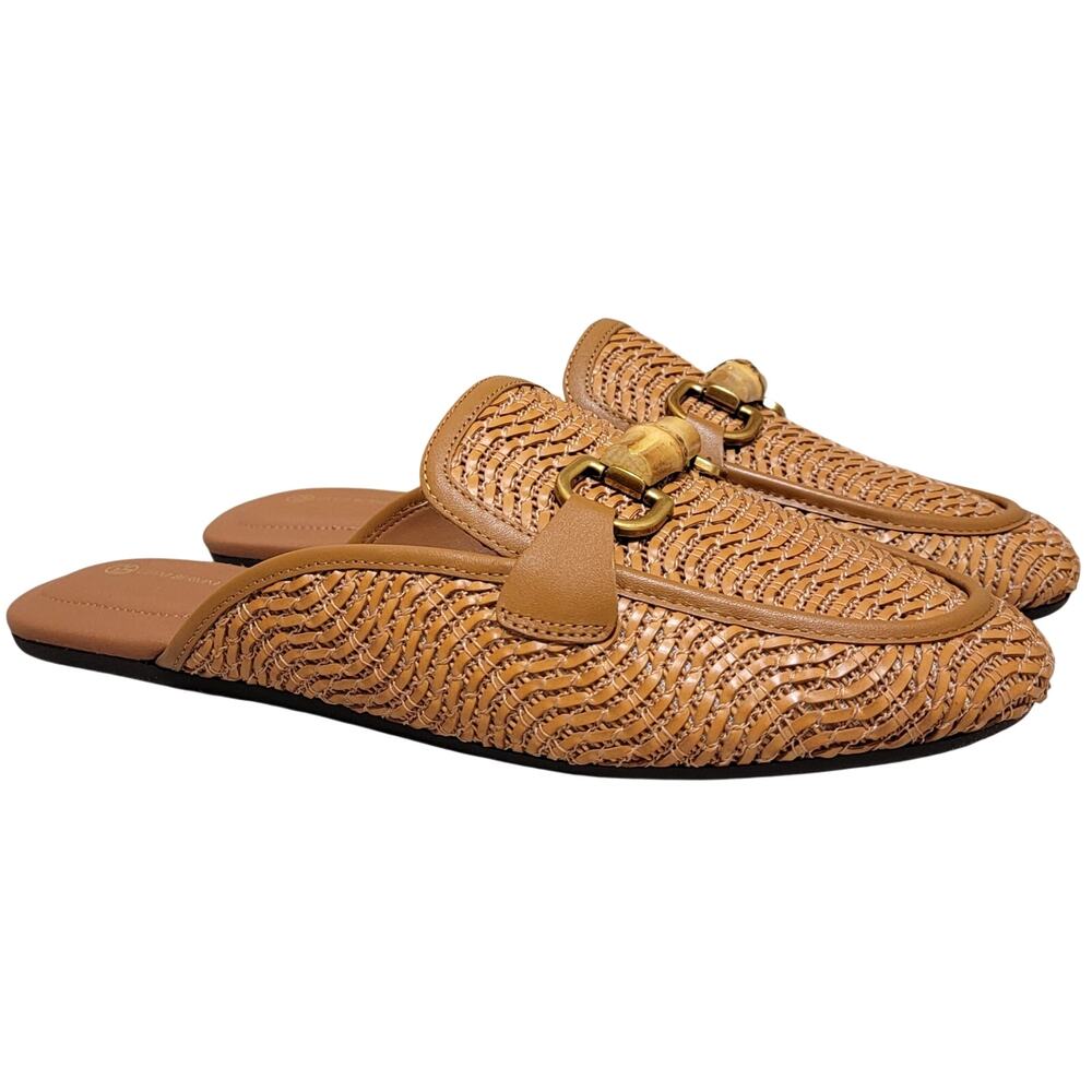 Giani Bernini Women Kayda Slip On Mule Flats Size US 11M Tobacco Brown Raffia